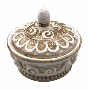 Napco Ceramic Lidded Vanity Trinket Dish Jewelry Bath Vintage Japan MCM Rare